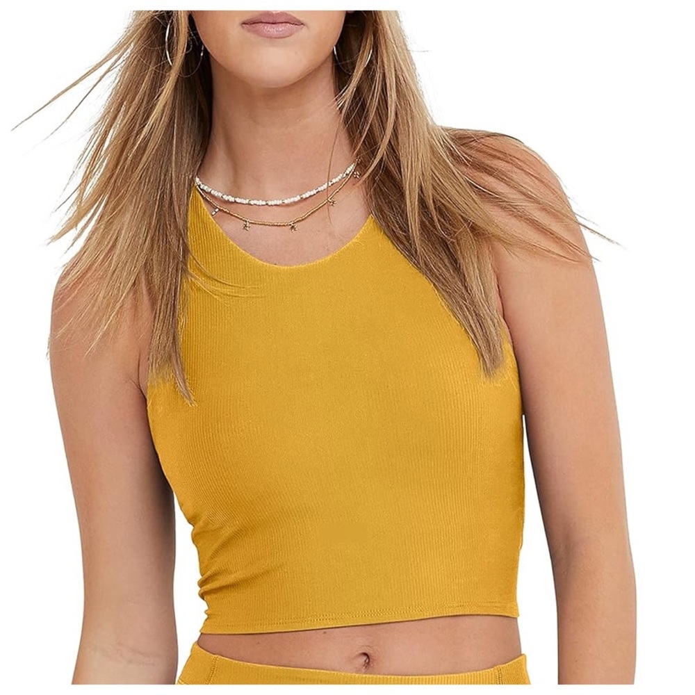 Champion C Logo Soft Touch Ribbed Cropped Tank Top